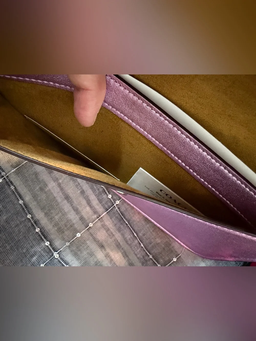 Coach 2022 Metallic Pink Leather Morgan Crossbody